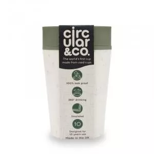 Circular Cup (227 ml) - kremowy/zielony - z papierowych kubków jednorazowych