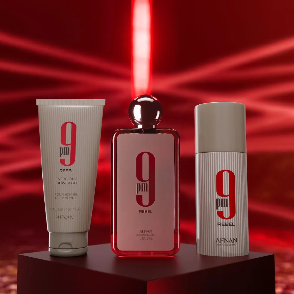 9 pm Rebel 100 ml + spray do ciała 150 ml + żel pod prysznic woda perfumowana unisex