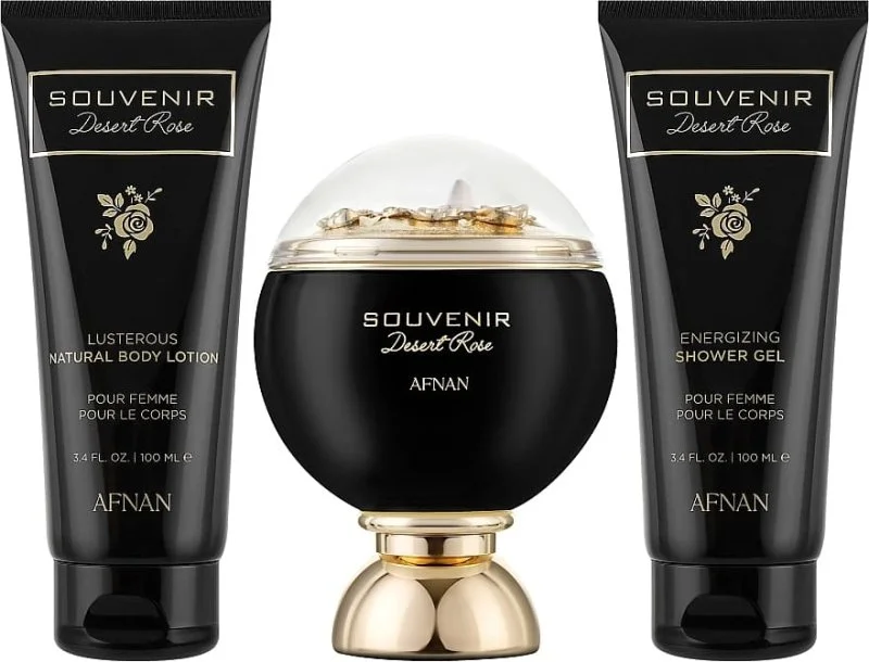 Souvenir Desert Rose U woda perfumowana 100 ml + balsam do ciała 100 ml + żel pod prysznic