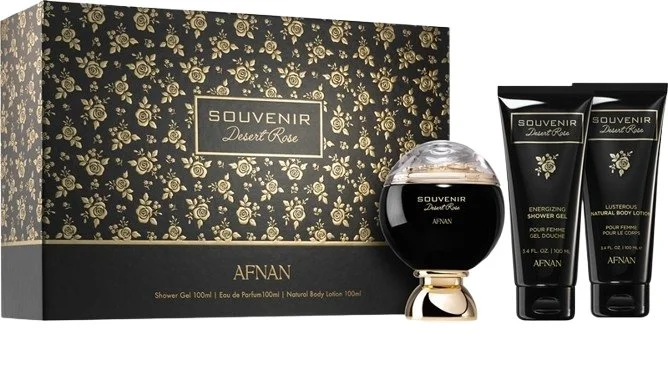 Souvenir Desert Rose U woda perfumowana 100 ml + balsam do ciała 100 ml + żel pod prysznic