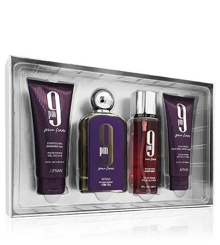 9pm Pour Femme zestaw upominkowy 100 ml + żel pod prysznic 100 ml + mleczko do ciała 100 ml + spray do ciała woda perfumowana dla kobiet