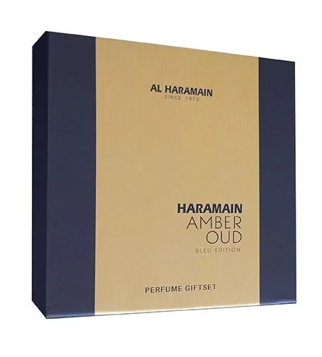 Amber Oud Bleu Edition zestaw prezentowy unisex woda perfumowana 75 ml + woda perfumowana 30 ml + dezodorant w sprayu 200 ml