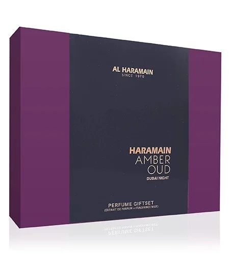 Amber Oud Dubai Night zestaw prezentowy unisex ekstrakt perfum 75 ml + ekstrakt perfum 30 ml + mgiełka do ciała 200 ml
