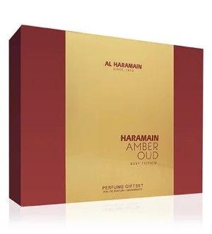 Al Haramain Amber Oud Ruby Edition zestaw prezentowy unisex woda perfumowana 75 ml + woda perfumowana 30 ml + dezodorant w sprayu