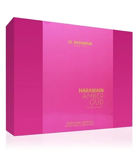 Amber Oud Ultra Violet zestaw prezentowy dla kobiet woda perfumowana 75 ml + woda perfumowana 30 ml + mgiełka do ciała 200 ml