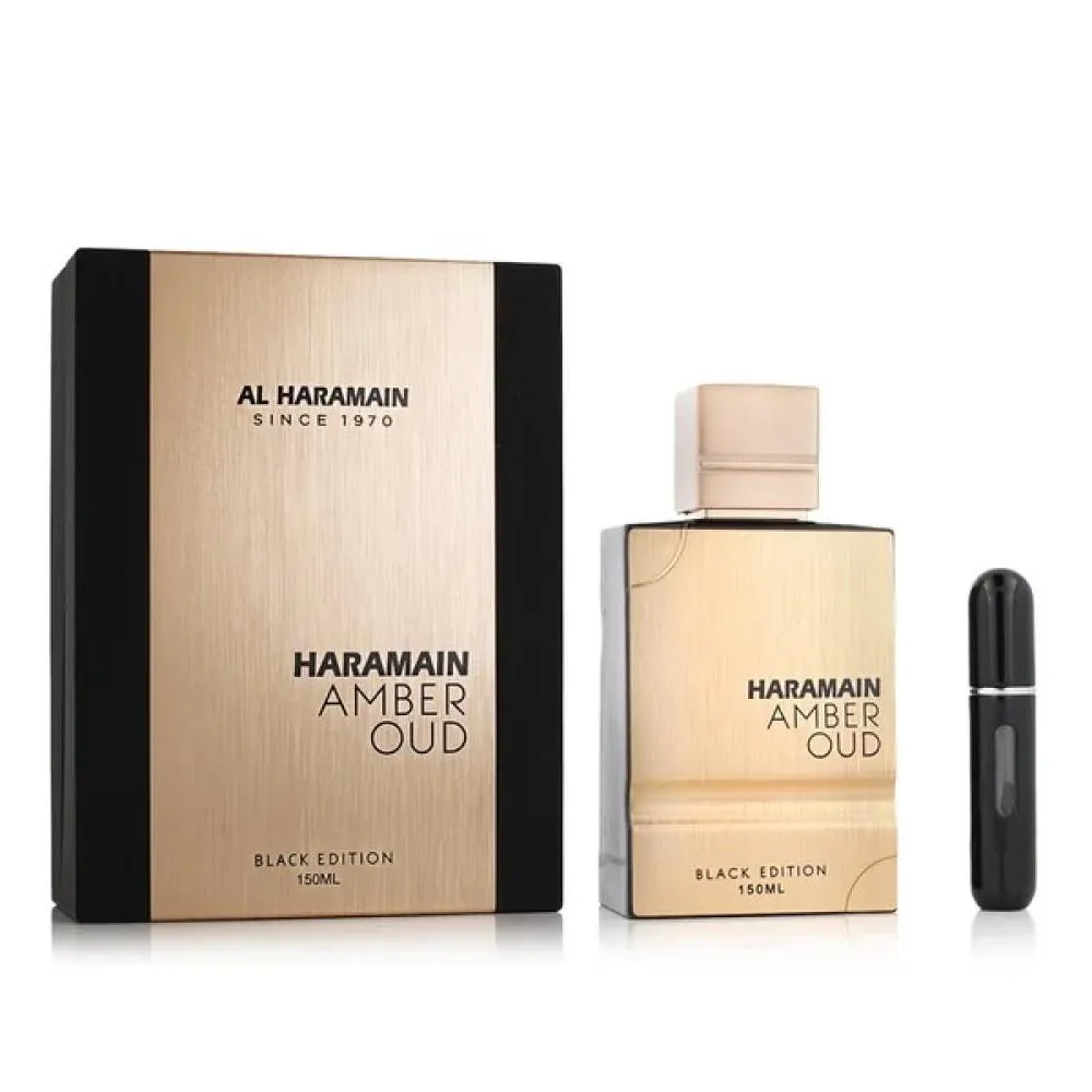 Amber Oud Black Edition zestaw prezentowy + napełniany atomizer do perfum woda perfumowana unisex 150 ml