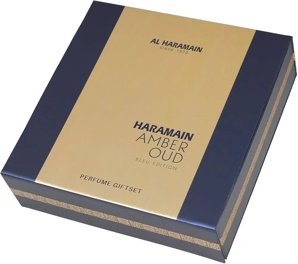 Amber Oud Bleu Edition zestaw prezentowy unisex woda perfumowana 75 ml + woda perfumowana 30 ml + dezodorant w sprayu 200 ml