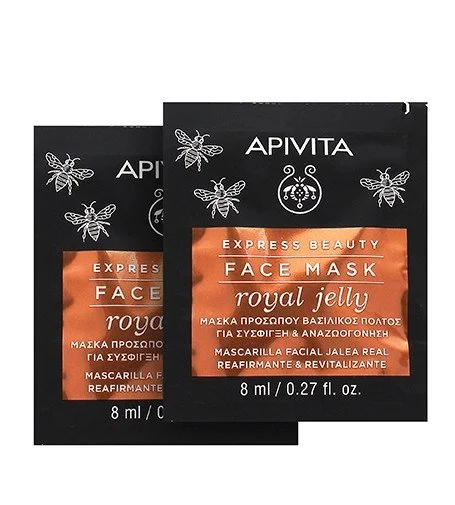 Express Beauty rewitalizująca maska do twarzy z mleczkiem pszczelim o działaniu ujędrniającym 2x8 ml