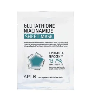 APLB Glutathione Niacinamide maska w płachcie nawilżająco-rozświetlająca