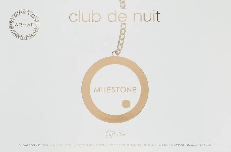 Club de Nuit Milestone Zestaw – woda perfumowana 30 ml + mgiełka do włosów 55 ml + mydło 130 g + spray do ciała 50 ml