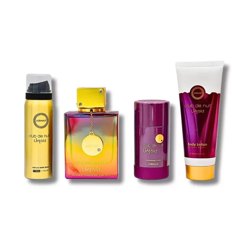 Club de Nuit Untold ZESTAW - woda perfumowana 105 ml + spray do ciała 50 ml + dezodorant w sztyfcie 75 g + balsam do ciała 100 ml