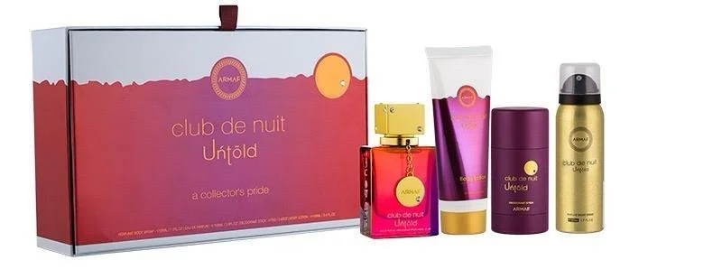 Club de Nuit Untold ZESTAW - woda perfumowana 105 ml + spray do ciała 50 ml + dezodorant w sztyfcie 75 g + balsam do ciała 100 ml