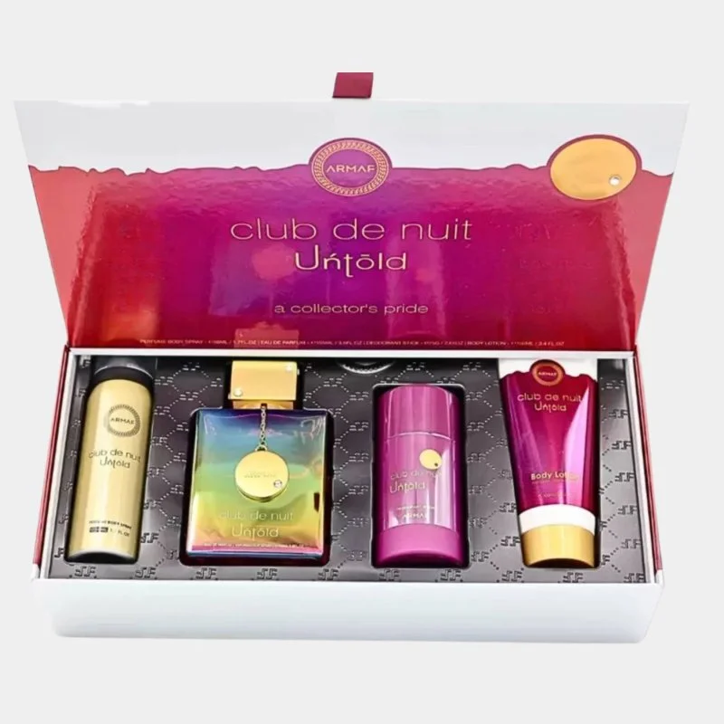 Club de Nuit Untold ZESTAW - woda perfumowana 105 ml + spray do ciała 50 ml + dezodorant w sztyfcie 75 g + balsam do ciała 100 ml