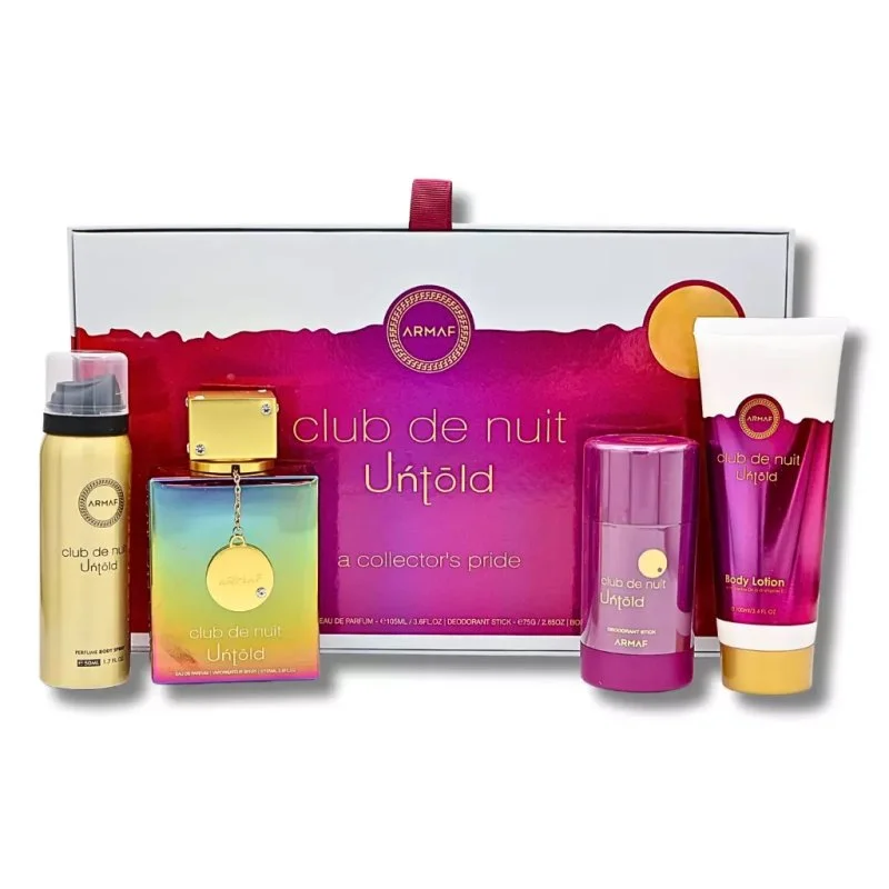 Club de Nuit Untold ZESTAW - woda perfumowana 105 ml + spray do ciała 50 ml + dezodorant w sztyfcie 75 g + balsam do ciała 100 ml