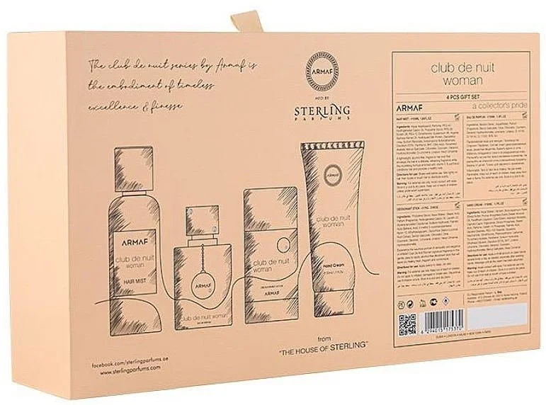 Club de Nuit Woman Zestaw - woda perfumowana 30 ml + mgiełka do włosów 55 ml + dezodorant w sztyfcie 75 g + krem do rąk 50 ml