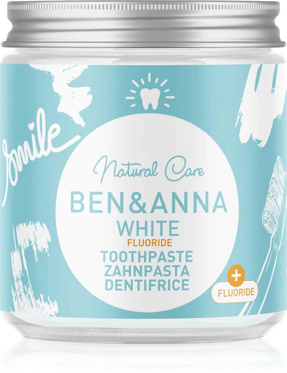 Ben & Anna Wybielająca pasta do zębów z fluorem (100 ml) - z rumiankiem i szałwią