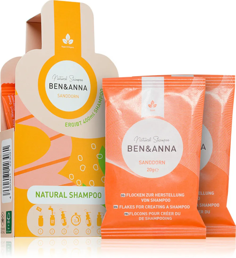 Ben & Anna Szampon w proszku (2×20 g) - Rokitnik - regeneruje i łagodzi