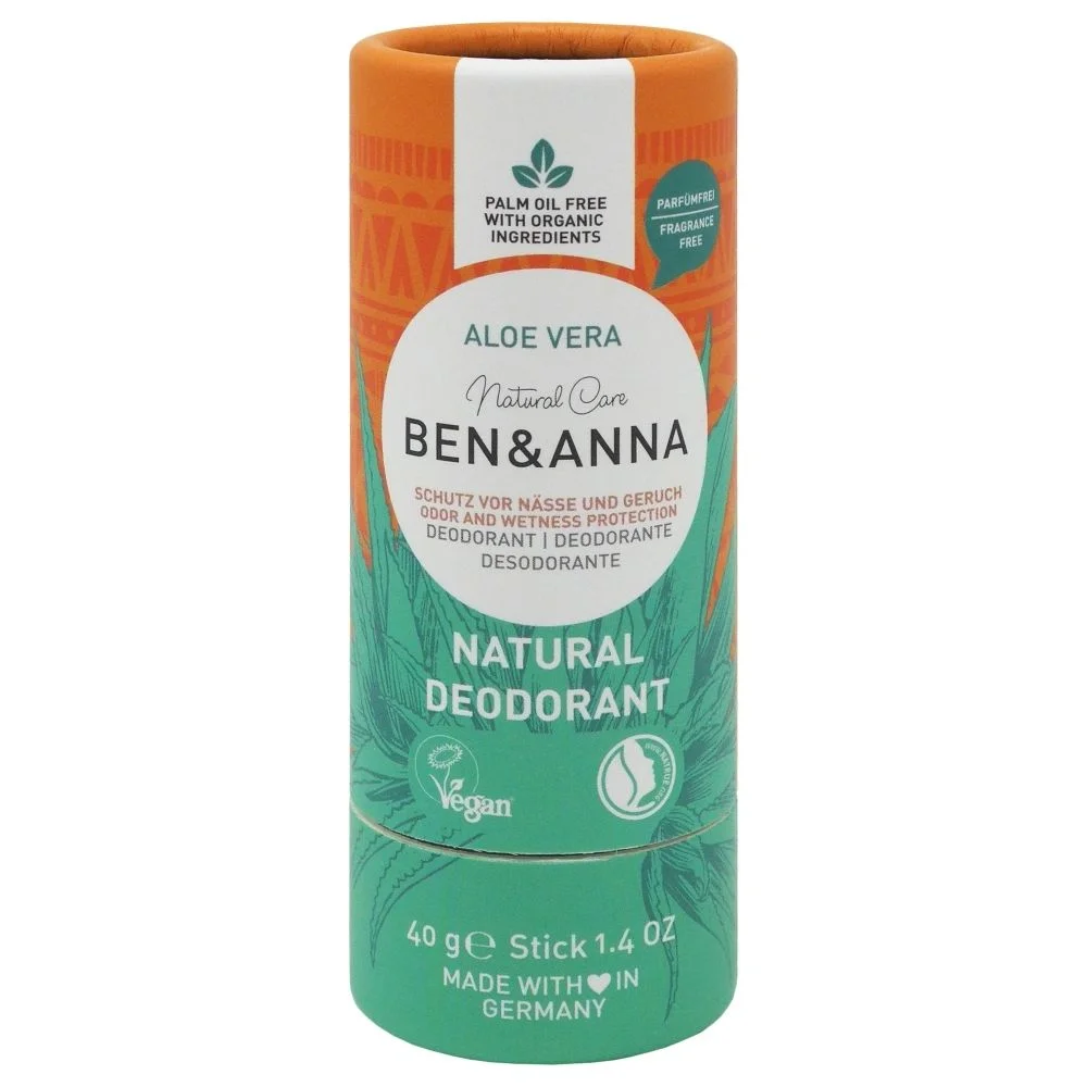 Ben & Anna Stały dezodorant bezzapachowy (40 g) - Aloe Vera - do skóry wrażliwej