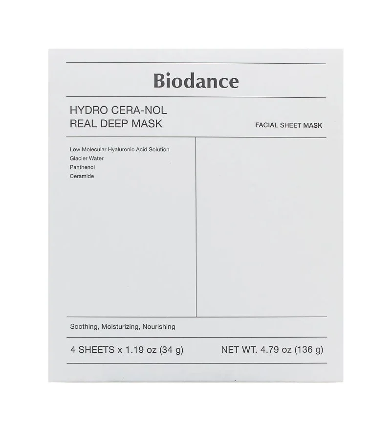 Hydro Cera-Nol Real Deep Mask nawilżająca hydrożelowa maska do twarzy 4x34 g
