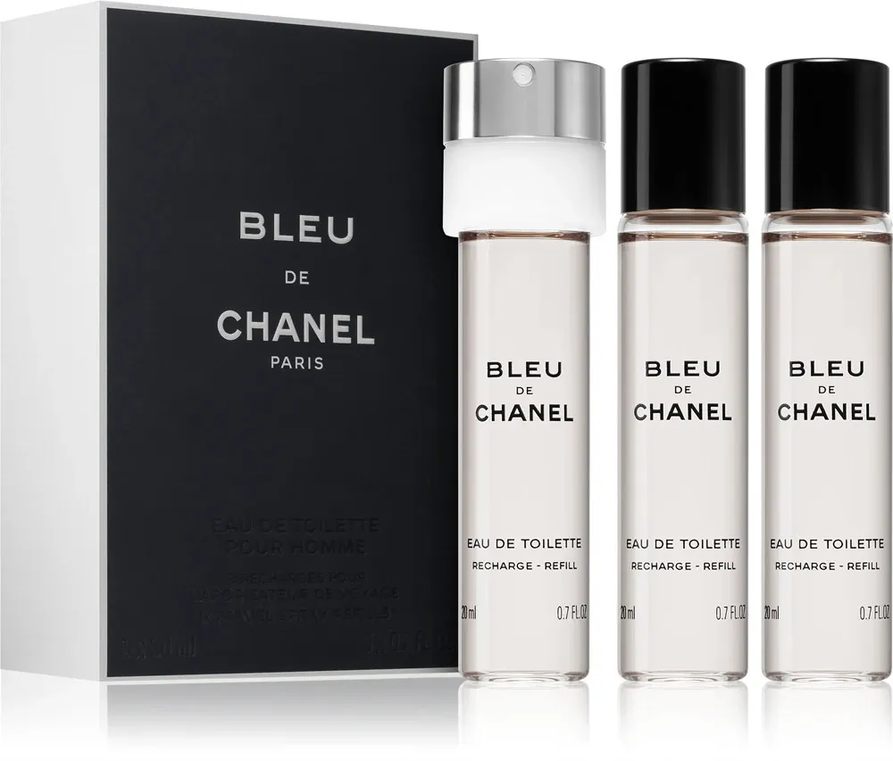 Bleu de Chanel EDT wkład 2 x 20 ml + EDT wkład z rozpylaczem 20 ml M 60 ml