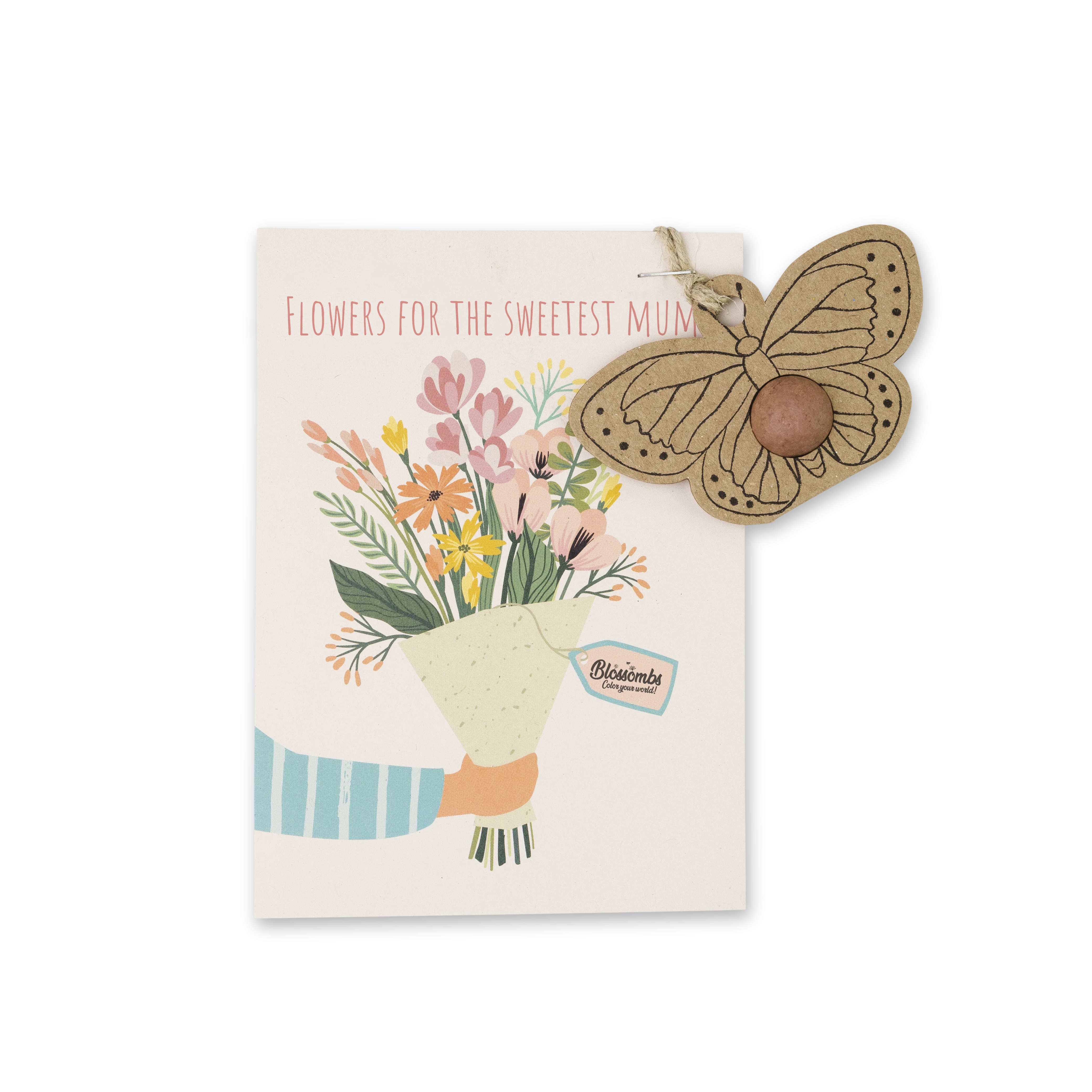 Blossombs Bomba nasienna - Dekoracja prezentowa "Dla najlepszej mamy" - Motyl (1 szt.)