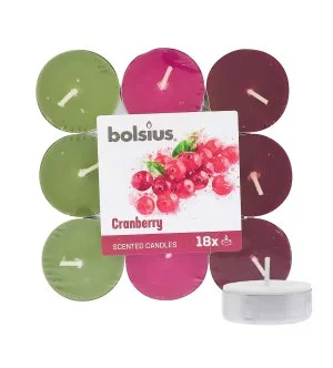 Bolsius Scented Tealights Cranberry 4h świeczka tealight 18 szt.