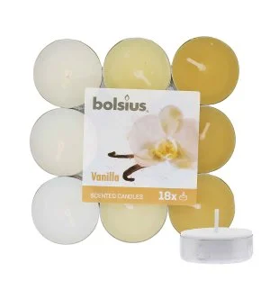 Bolsius Scented Tealights Vanilla podgrzewacze zapachowe 4 h 18 szt.