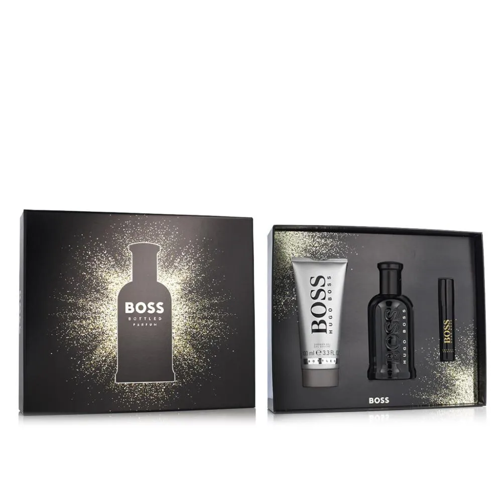 Boss Boss Bottled Parfum 100 ml + Parfum MINI 10 ml + perfumowany żel pod prysznic dla mężczyzn