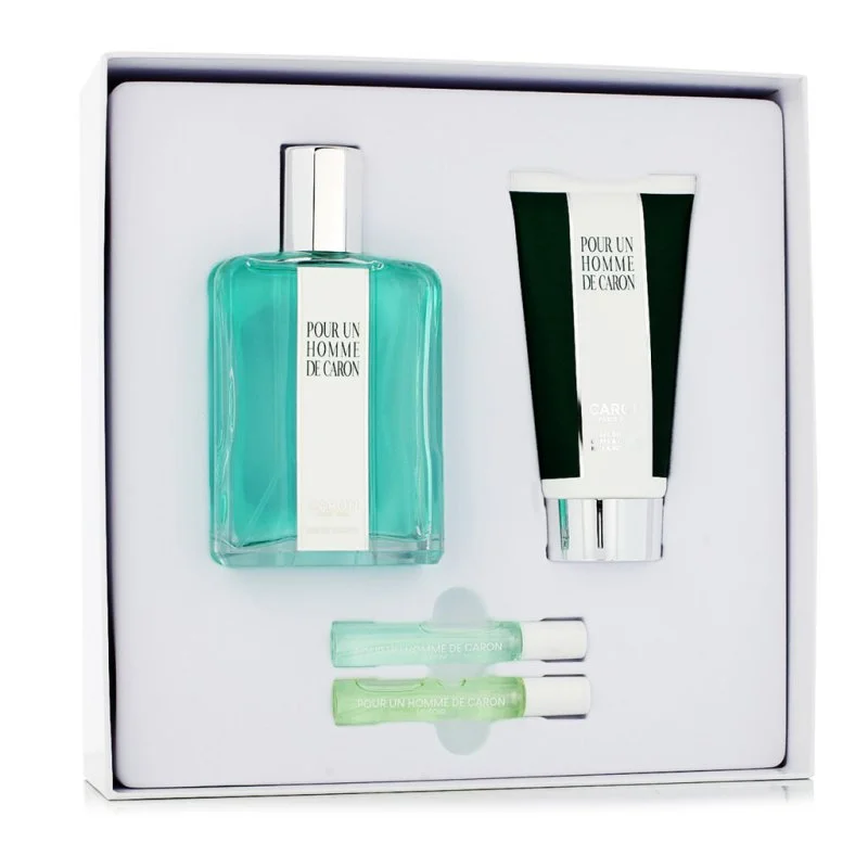 Pour un Homme de Caron woda toaletowa 125 ml + żel pod prysznic 75 ml + MINI Le Matin woda toaletowa 5 ml + MINI Le Soir woda perfumowana