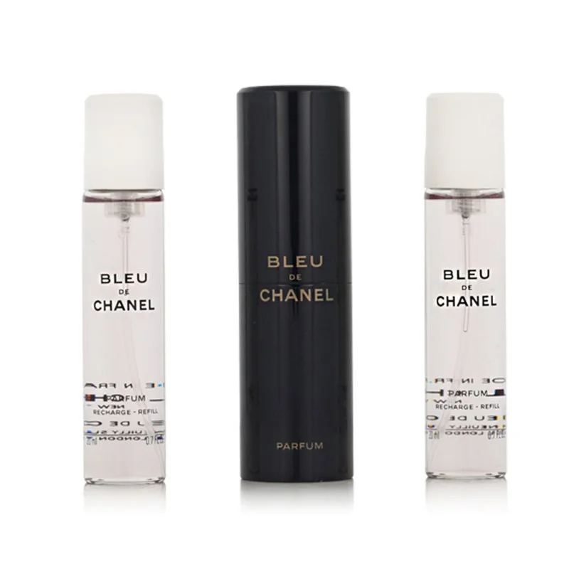 Bleu de Chanel kieszonkowy spray do ponownego napełniania 20 ml + 2 x uzupełnienie perfum dla mężczyzn