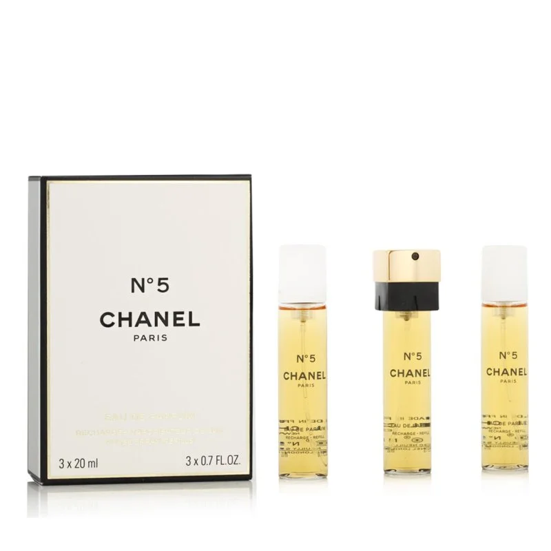 No 5 uzupełnienie 2 x 20 ml + uzupełnienie EDP z atomizerem woda perfumowana dla kobiet