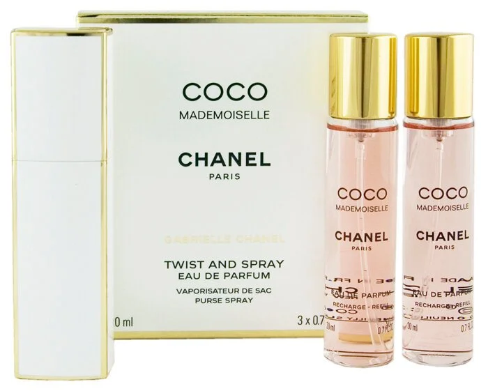 Coco Mademoiselle woda perfumowana dla kobiet napełnialna 20 ml + 2 x zapas EDP 2 x 20 ml