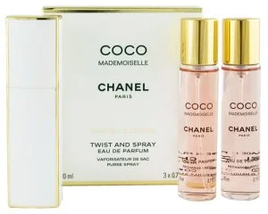 Chanel Coco Mademoiselle woda perfumowana dla kobiet napełnialna 20 ml + 2 x zapas EDP