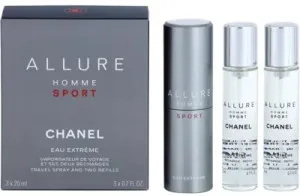 Chanel Allure Homme Sport Eau Extreme woda toaletowa 3x20 ml dla mężczyzn flakon do ponownego napełniania