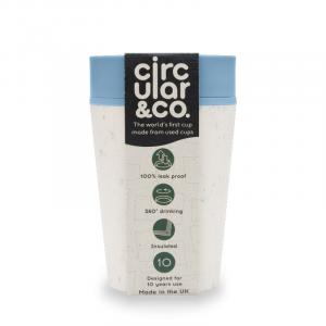 Circular Cup (227 ml) - kremowy/turkusowy - z papierowych kubków jednorazowych