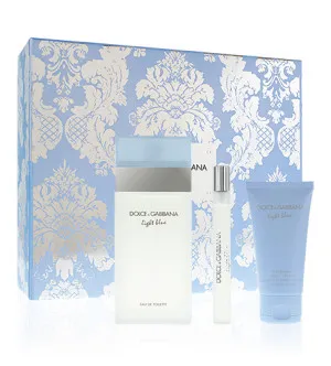 Dolce & Gabbana Light Blue zestaw upominkowy dla kobiet woda toaletowa 100 ml + krem do ciała 50 ml + woda toaletowa 10 ml