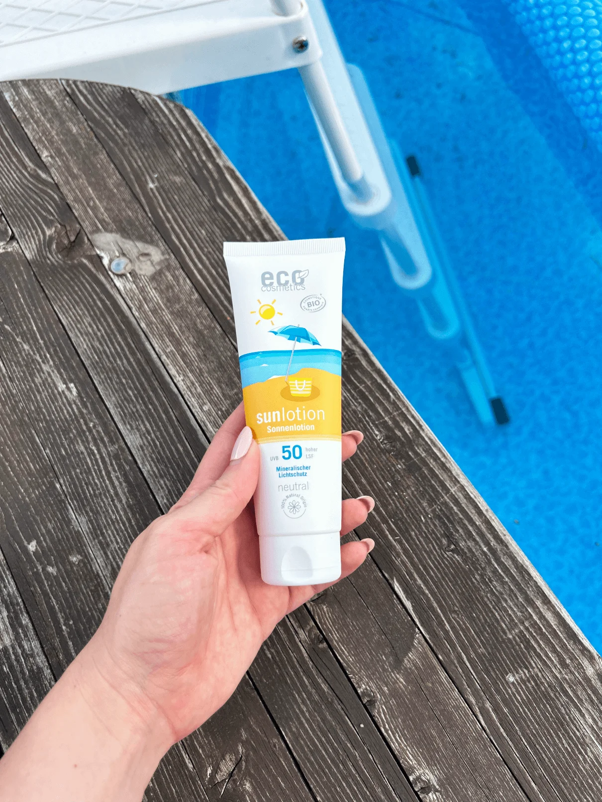 Eco Cosmetics Mleczko do opalania Neutral bez perfum SPF 50 BIO (125 ml) - z naturalnymi filtrami mineralnymi