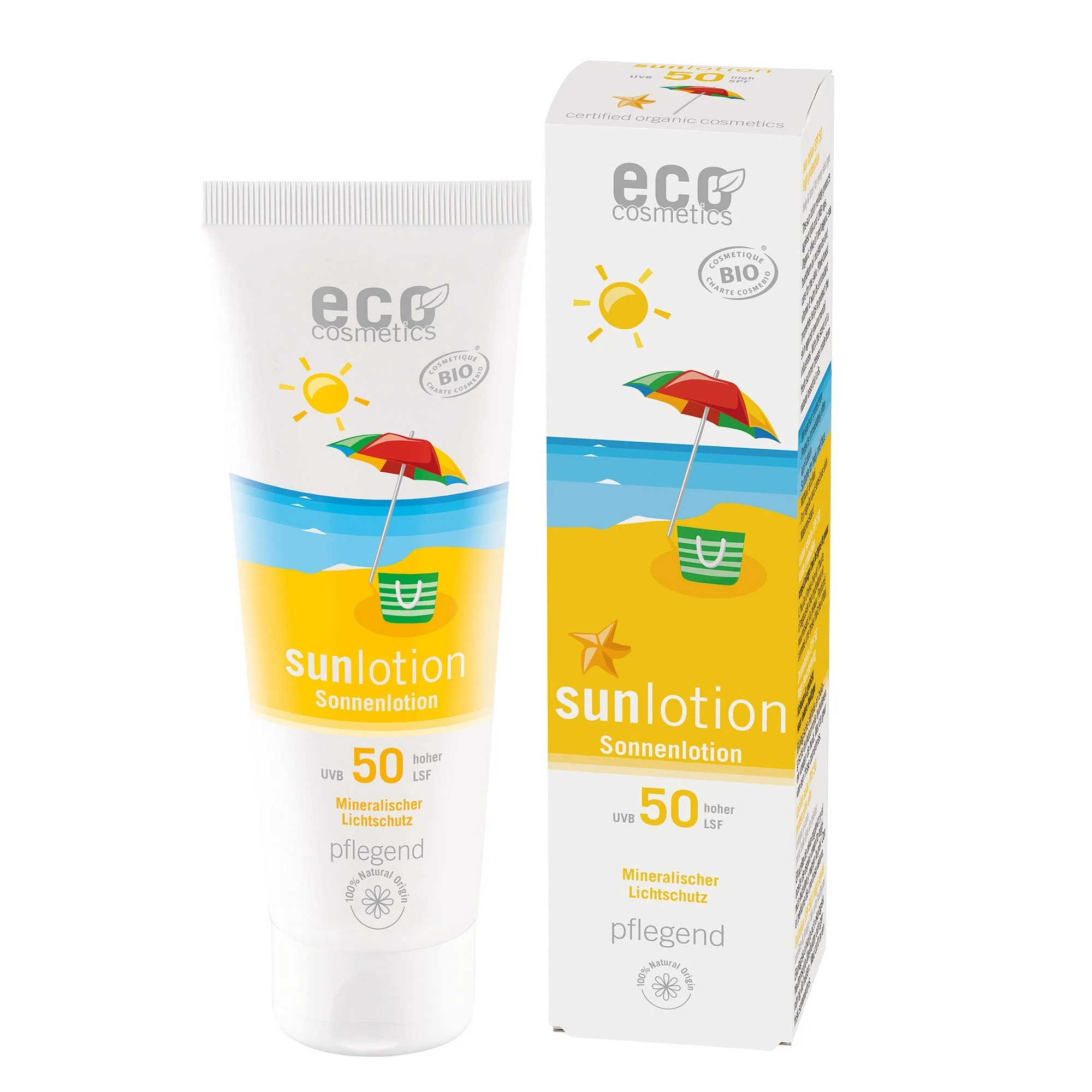 Eco Cosmetics Mleczko do opalania SPF 50 BIO (125 ml) - z naturalnymi filtrami mineralnymi
