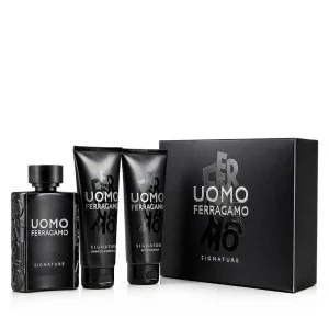 Salvatore Ferragamo Uomo Signature woda perfumowana dla mężczyzn 100 ml + balsam po goleniu 100 ml + szampon i żel pod prysznic dla mężczyzn