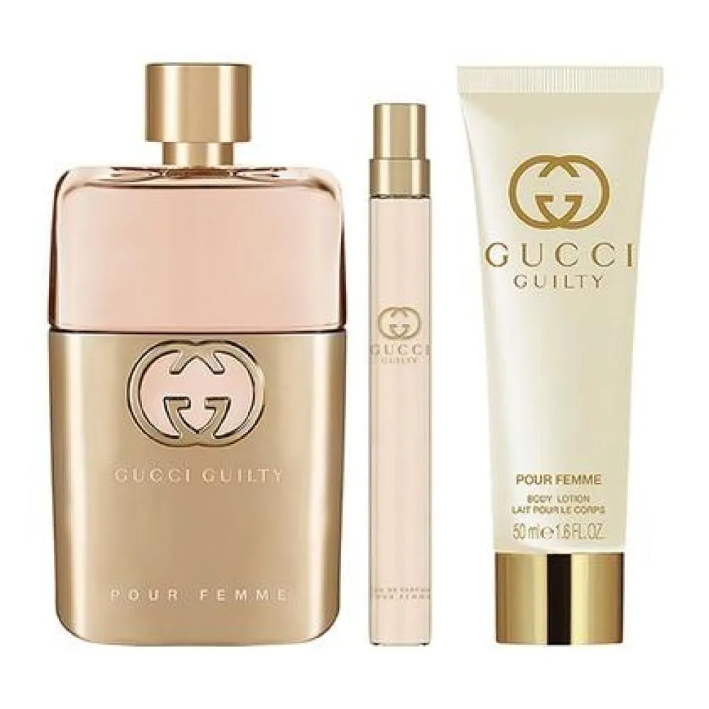Guilty Pour Femme 90 ml + EDT MINI 10 ml + 50 ml mleczko do ciała