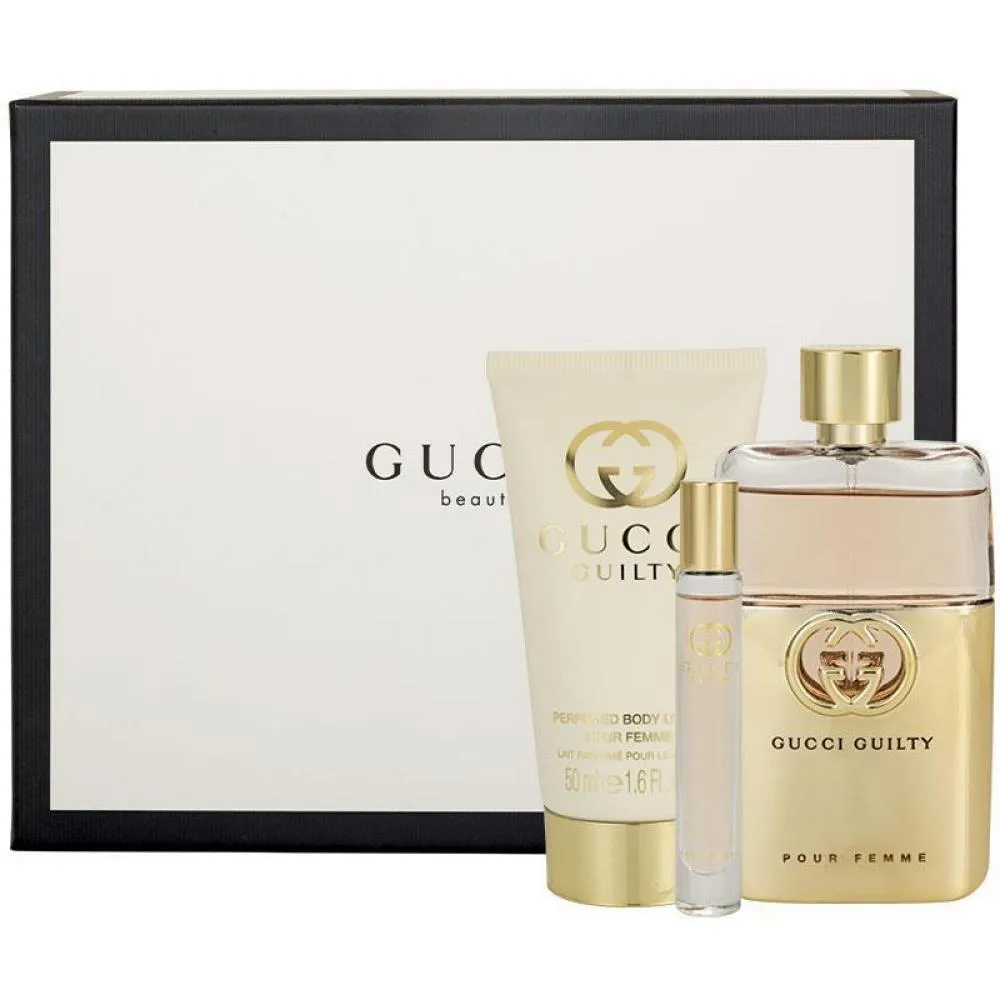 Guilty Pour Femme 90 ml + EDT MINI 10 ml + 50 ml mleczko do ciała
