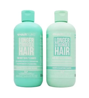 Hairburst Longer Stronger Hair Oily Scalp & Roots zestaw do włosów przetłuszczających się szampon 350 ml + odżywka
