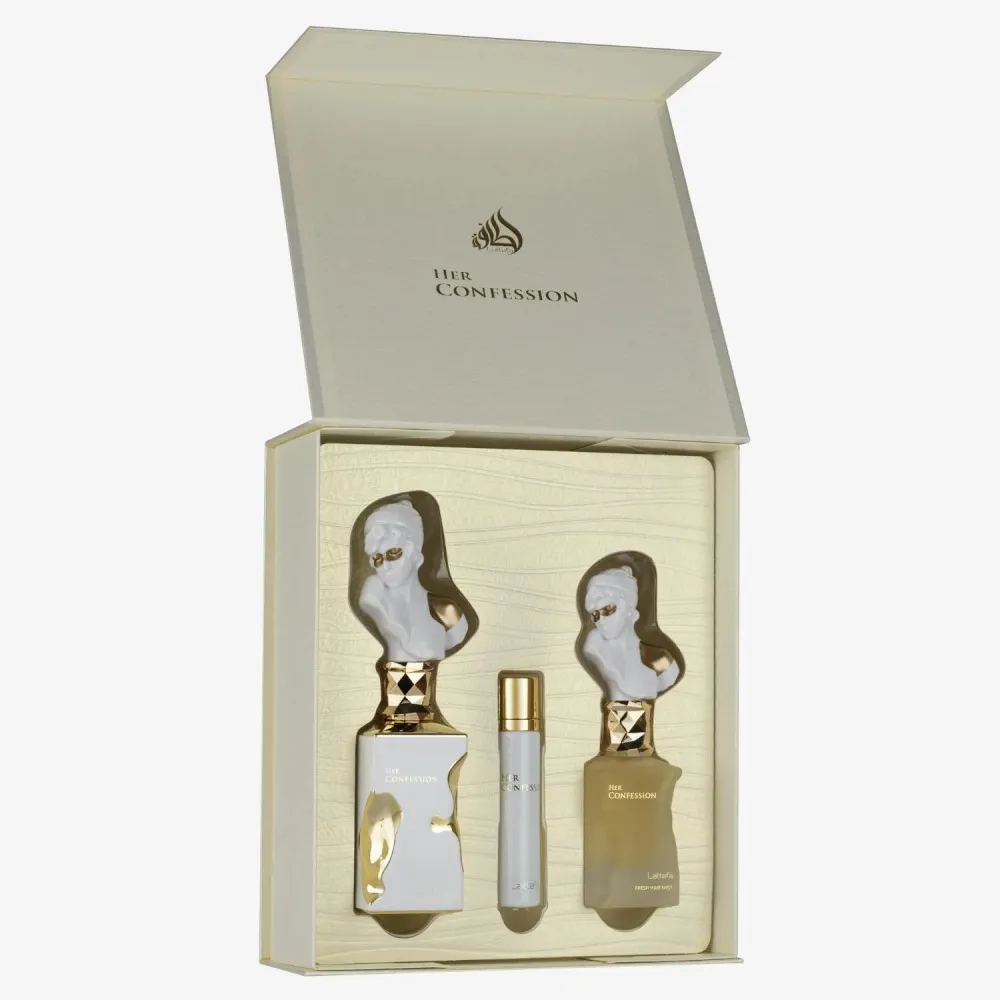 Her Confession 100 ml + EDP MINI 12 ml + mgiełka do włosów woda perfumowana dla kobiet 50 ml
