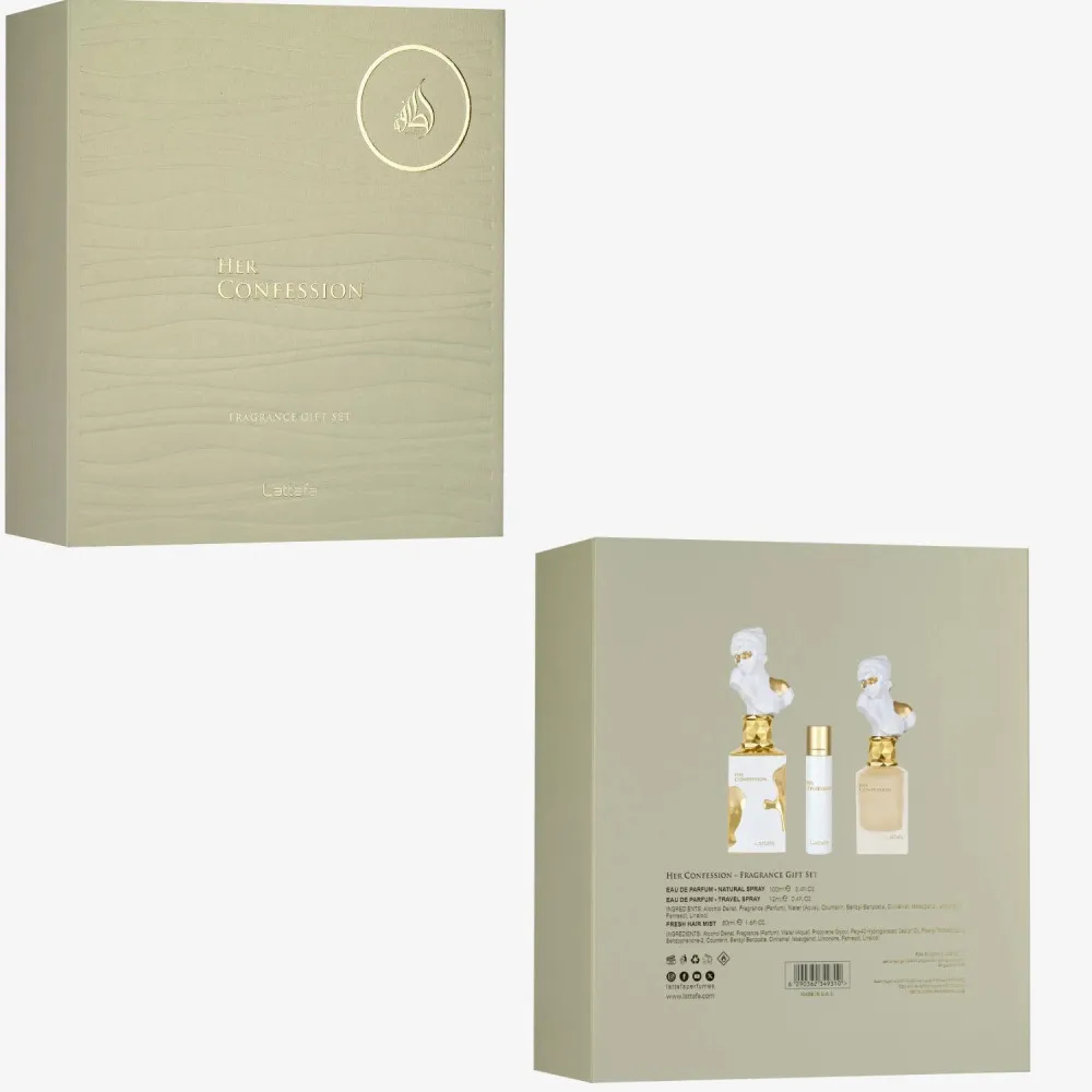 Her Confession 100 ml + EDP MINI 12 ml + mgiełka do włosów woda perfumowana dla kobiet 50 ml