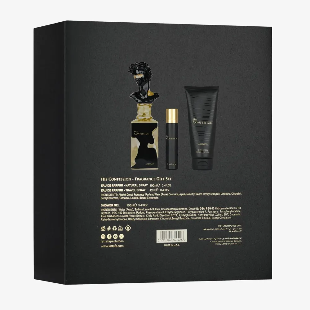 His Confession woda perfumowana dla mężczyzn 100 ml + EDP MINI 12 ml + SG