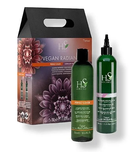 Vegan Radiance Color Care zestaw Szampon ochronny 350 ml + Lamellar Bond kuracja bez spłukiwania