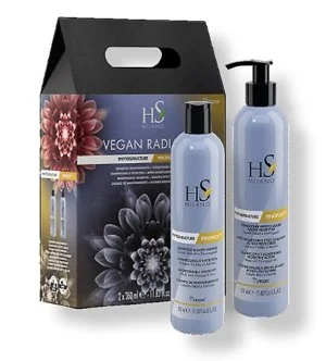 HS MILANO Vegan Radiance Reconstruction zestaw Phytostructure Maintenance Shampoo 350 ml + Phytostructure Sealing Effect Conditioner