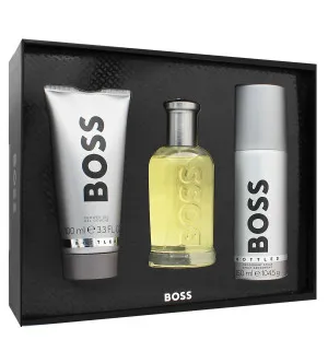 Hugo Boss Boss Bottled zestaw upominkowy dla mężczyzn woda toaletowa 100 ml + żel pod prysznic 100 ml + dezodorant w sprayu 150 ml
