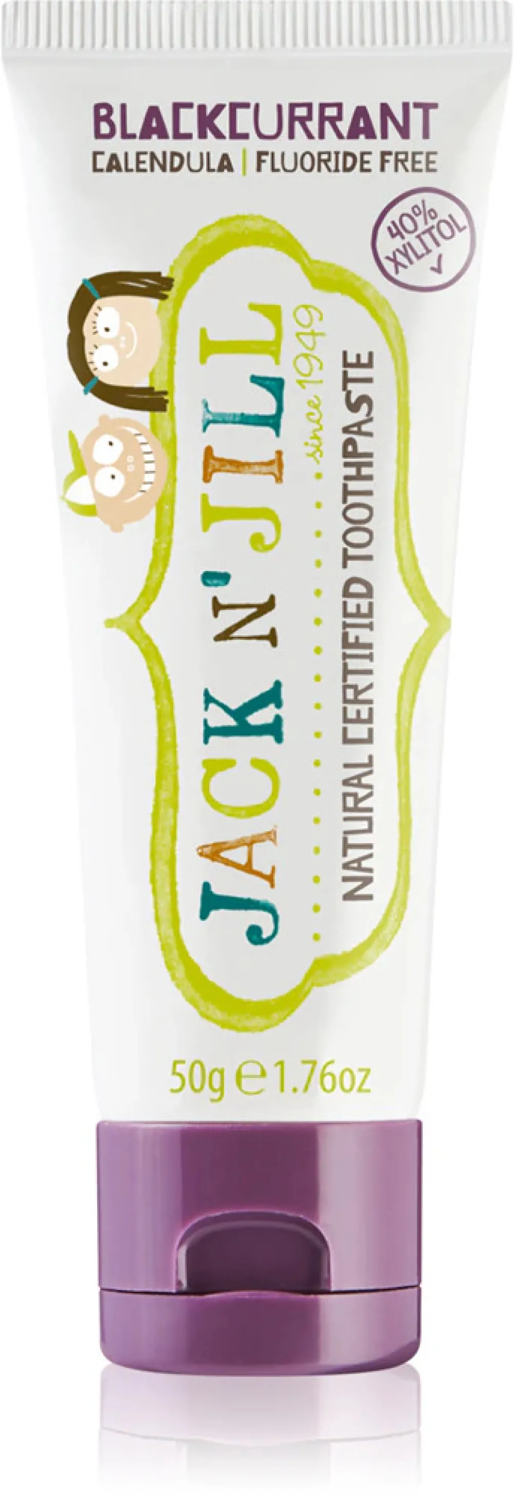 Jack n Jill Pasta do zębów dla dzieci - truskawkowa BIO (50 g) - bez fluoru, z organicznym ekstraktem z nagietka