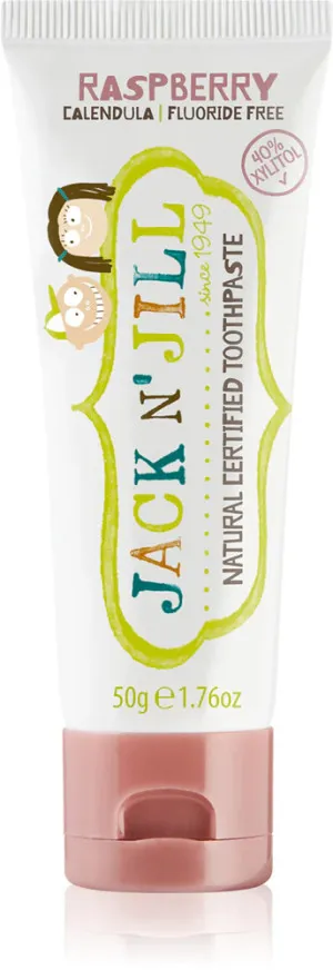 Jack n Jill Pasta do zębów dla dzieci - truskawkowa BIO (50 g) - bez fluoru, z organicznym ekstraktem z nagietka